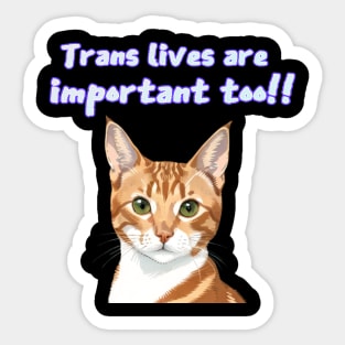 Crookie says... Trans Lives Are Important Too! White Sticker